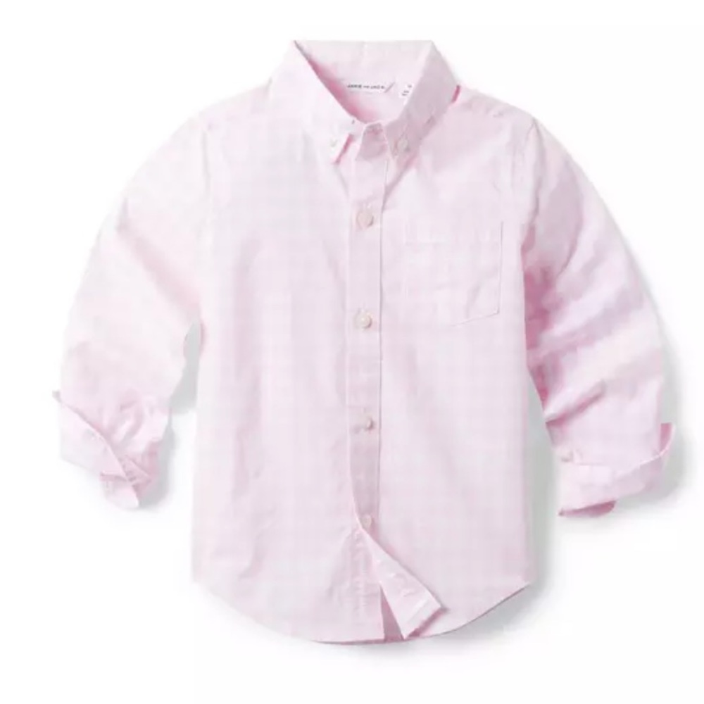 Janie and Jack Gingham Poplin Shirt